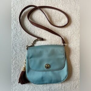 Vintage JPK Paris 75 crossbody bag, simple classic timeless, pale blue, leather